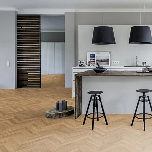 Инженерная доска KAHRS AB матовый Oak AB natural matt lacquer HB  (2,06 м2) в интерьере