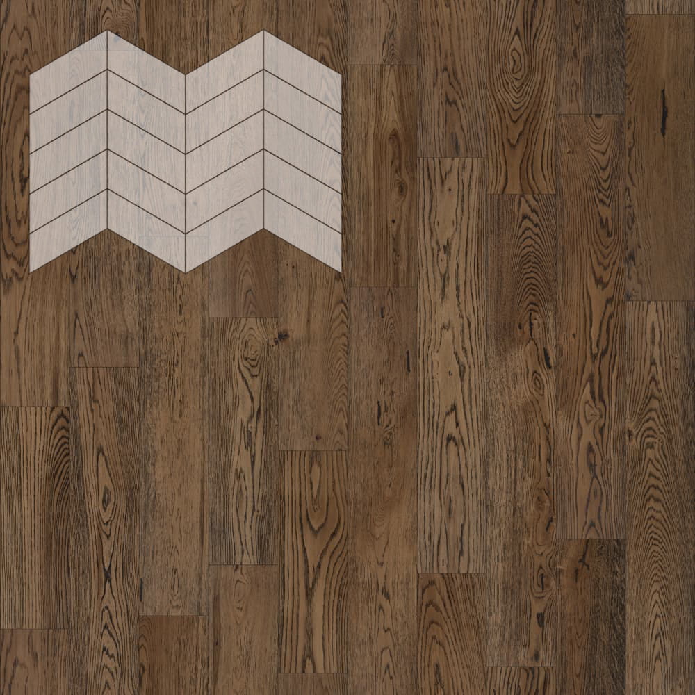 Паркет Елка Французская Lab Arte Chevron Дуб Селект Затертый лак 600/490х110х14/3/45°
