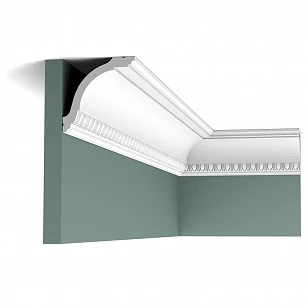 Плинтус из дюрополимера Orac Decor потолочный карниз CX128 2000x94x94 в интерьере